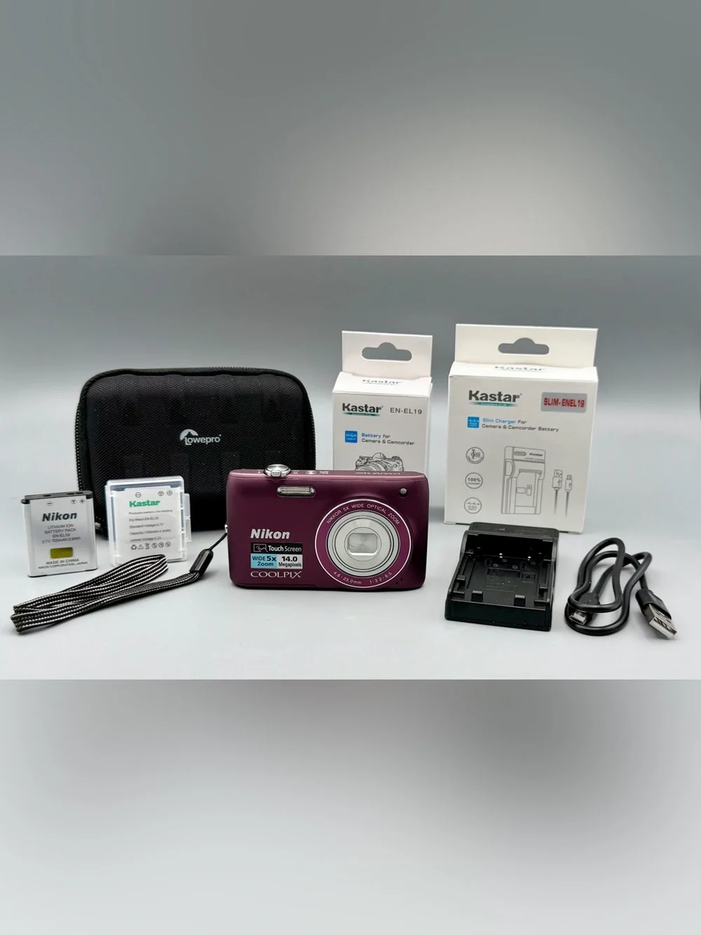 Nikon Coolpix S4100 14.0MP Digital Camera Bundle Plum w/Charger + Battery EUC